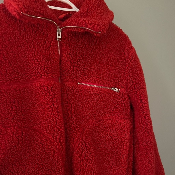 WILFRED FREE (aritzia) Red oversized teddy coat ❤️ - Picture 5 of 7